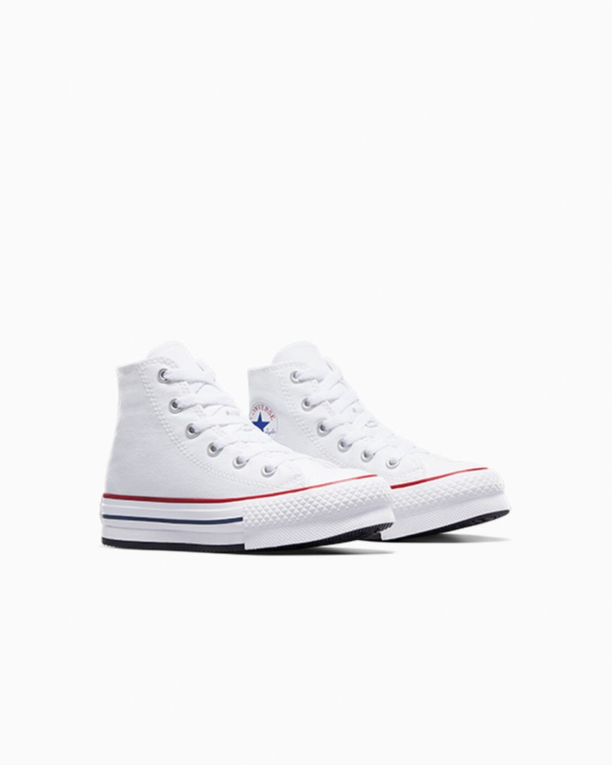 Dívčí Boty Na Platformy Converse Chuck Taylor All Star Lift Vysoké Bílé Tmavě Červené Tmavě Blankyt | CZ ZWPV60